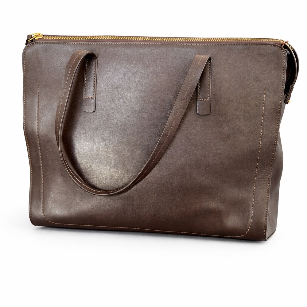 Banana Republic Brown Leather Tote Bag One Size Classic Work Satchel